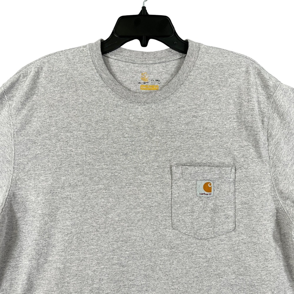 Carhartt Pocket T-Shirt Mens XL Tall Gray Short Sleeve Heavyweight Workwear Tee